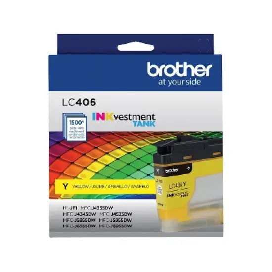 Brother LC406 Yellow Standard Yield Ink Cartridge Prints Up to 1 500 Pages (LC406YS) image {7}