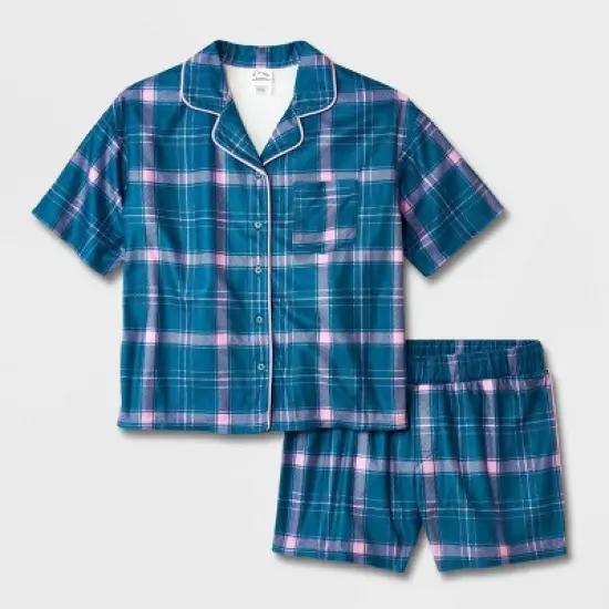Girls' 2pc Flannel Short Sleeve Coat Pajama Set - art class&trade; image {3}