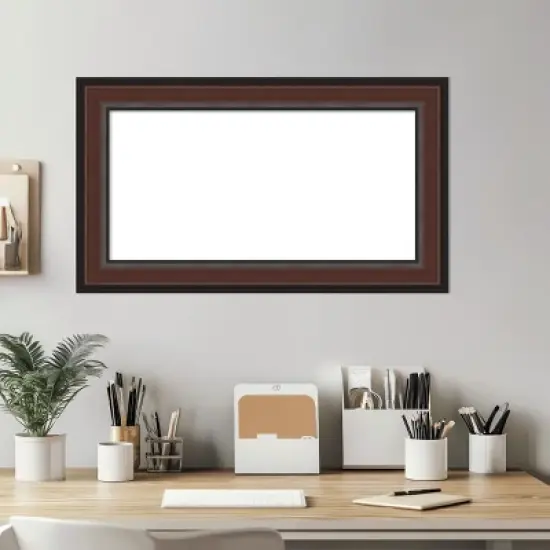 Amanti Art Harvard Walnut Framed Dry Erase Magnetic Board image {7}