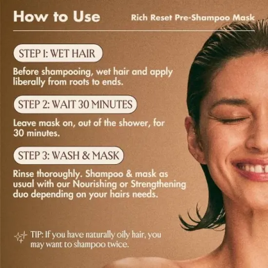 Blake Brown Rich Reset Pre-Shampoo Mask - Milky Sandalwood &ndash; Creamy Musk Fragrance - 5 fl oz image {7}