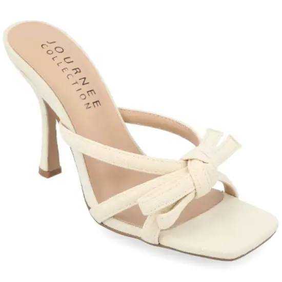Journee Collection Womens Cilicia Slip On Multi Strap Open Toe Pumps image {11}