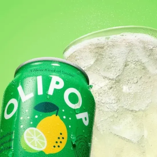OLIPOP Lemon Lime Prebiotic Soda - 4ct/12 fl oz Cans image {2}