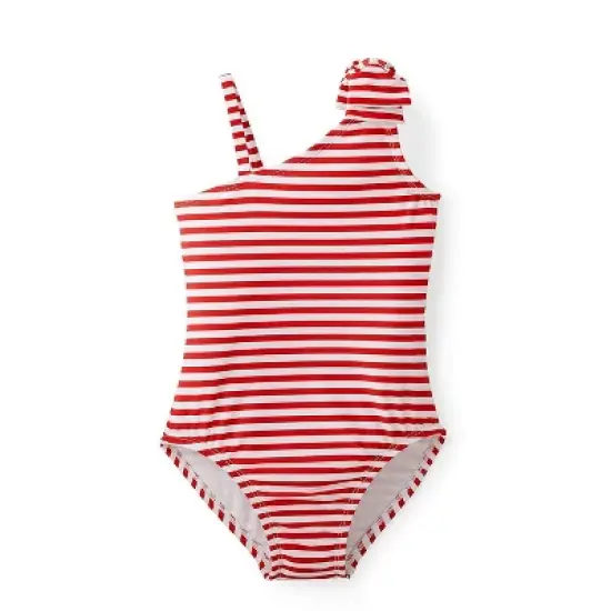 Hope & Henry Girls' Asymmetrical One-Piece Swimsuit, Kids image {3}
