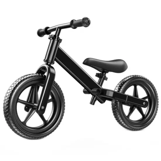 Itopfox Toddler Balance Bike for 2-5 Year Olds, No Pedal Toy Bike with Tool-Free Adjustment, Includes Custom Plate & 3 Stickers Black image {9}