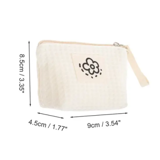 Unique Bargains Portable Plaid Makeup Bag 1 Pc image {1}