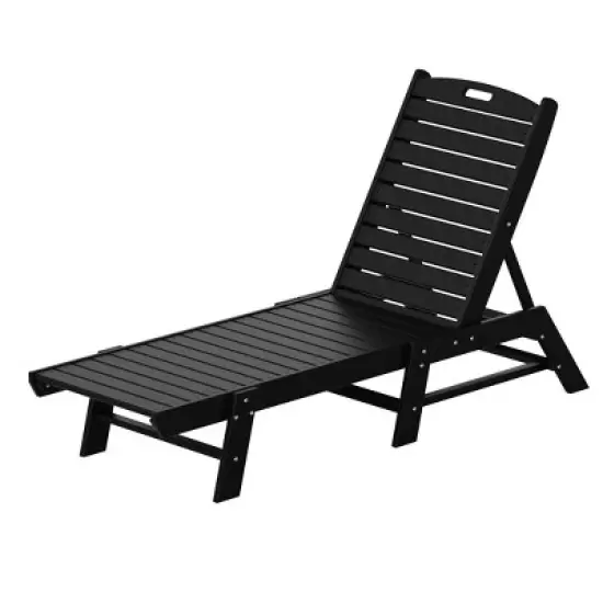 WestinTrends Poly Reclining Outdoor Patio Chaise Lounge Chair Adjustable (Set of 2) image {6}