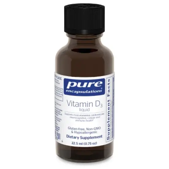 Pure Encapsulations Vitamin D3 Liquid - Supplement to Support Bone, Breast, Cardiovascular, Colon, and Immune Health* - 0.75 fl. oz. image {8}