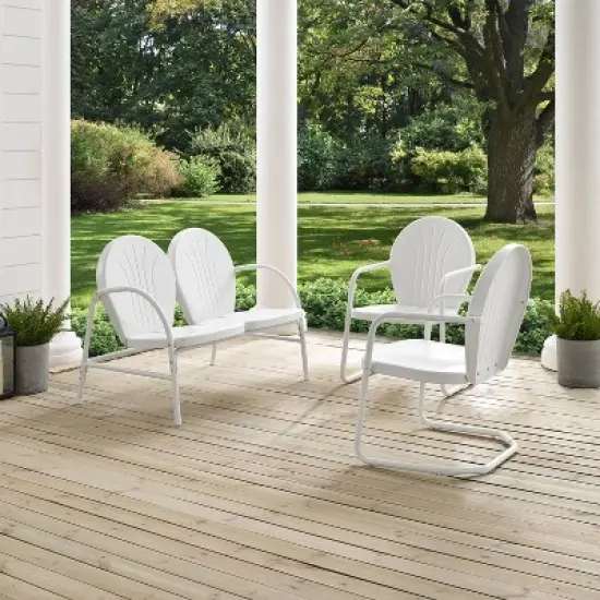 Griffith 3pc Outdoor Seating Set - White - Crosley image {3}
