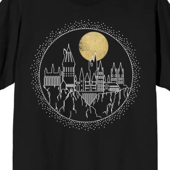 Harry Potter Hogwarts Castle Moonlight Men's Short Sleeve Shirt & Sleep Shorts Set image {2}