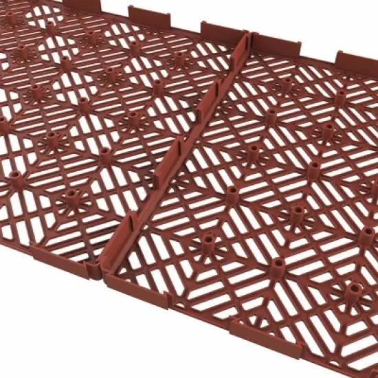 Nature Spring Interlocking Open Patterned Terracotta Patio and Deck Flooring Tiles - Set of 6 image {5}