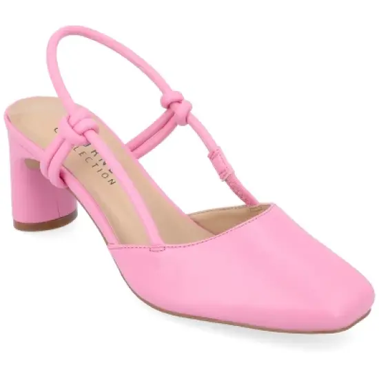 Journee Collection Womens Margeene Sling Back Covered Block Heel Pumps image {11}