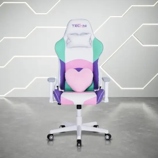 Gaming Chair with Adjustable Arms, Reclining Back, Lumbar Support Kawaii Style for Gaming Setup or Streaming -3irtyhousy image {7}