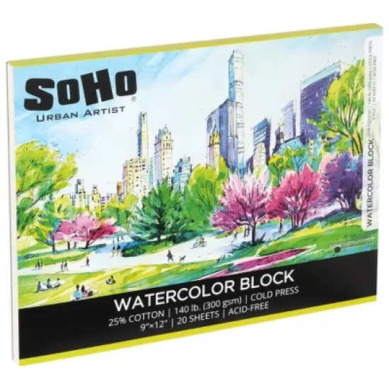 SoHo Urban Artist Watercolor Blocks - 140lb 20 Sheets Cold Press, Professional, Sustainable, Acid-Free image {13}