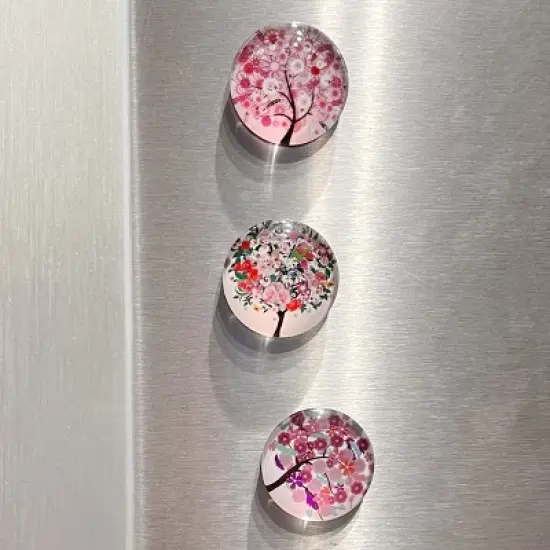 Wrapables Crystal Glass Magnets, Refrigerator Magnets for Office Whiteboards, Cabinets, Lockers (Set of 12), Tree Love image {6}