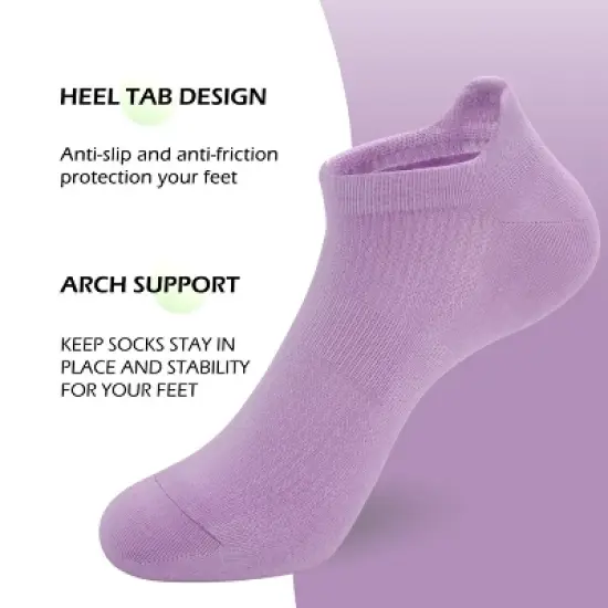 SERISIMPLE Women Ultra Thin Socks Viscose Bamboo Low Cut No Show Anti Odor Arch Support Mesh Socks 5 Pairs image {7}