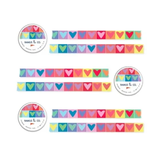 Illustrated Masking Tape by Ramus & Co - 3ct Rolls, Assorted Rolls ("Rainbow") image {3}