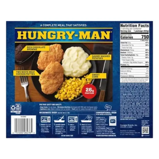 Hungry-Man Frozen Boneless Fried Chicken Dinner - 16oz image {6}