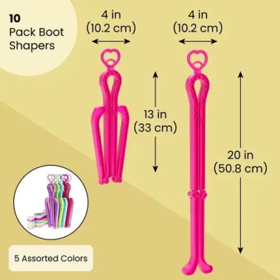 Juvale 10 Pack Boot Shapers for Tall Boots - Folding Boot Trees, Support Stands, Stand Up Inserts for Women and Men (13 in) image {5}