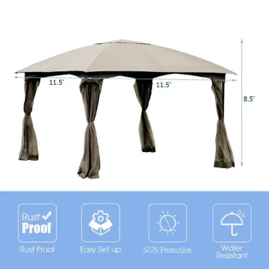 Tangkula 11.5FT Patio Gazebo Canopy Tent Wedding Party Shelter Awning Mosquito Netting image {8}