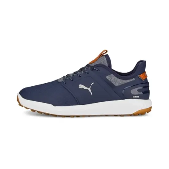 Puma Men's Ignite Elevate Wide Spikeless Golf Shoes - Navy/Silver image {1}