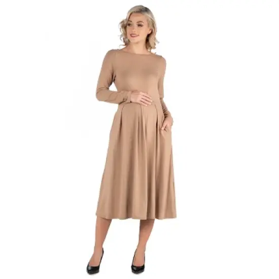 Fit N Flare Pocket Masternity Dress image {10}