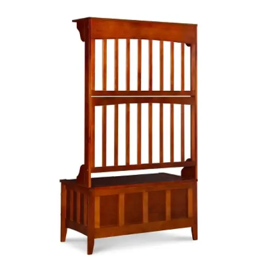 Misson Hall Tree with Storage Bench Walnut - Linon image {3}