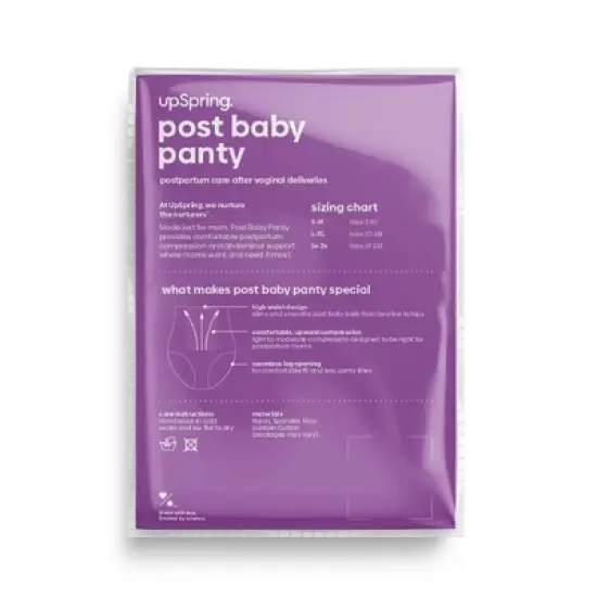 UpSpring Post Baby Panty Postpartum Recovery Underwear - Black image {3}