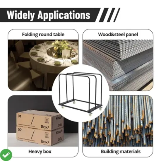 Folding Table Cart -1800 LBS Drywall Cart Steel Panel Truck w/w/ 5" Swivel Wheels image {5}