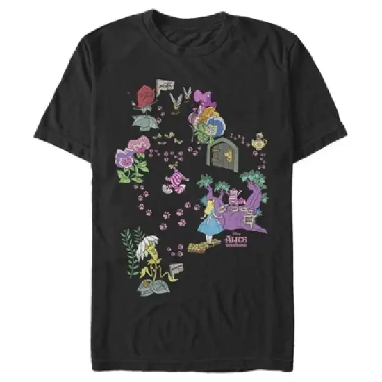 Men's Alice in Wonderland Follow the Cheshire Cat Tracks, Find Where it Leads T-Shirt image {4}