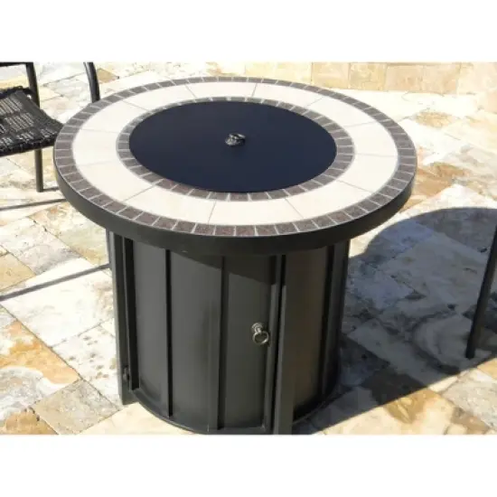 Round Tile Top Outdoor Fire Pit - AZ Patio Heaters image {2}