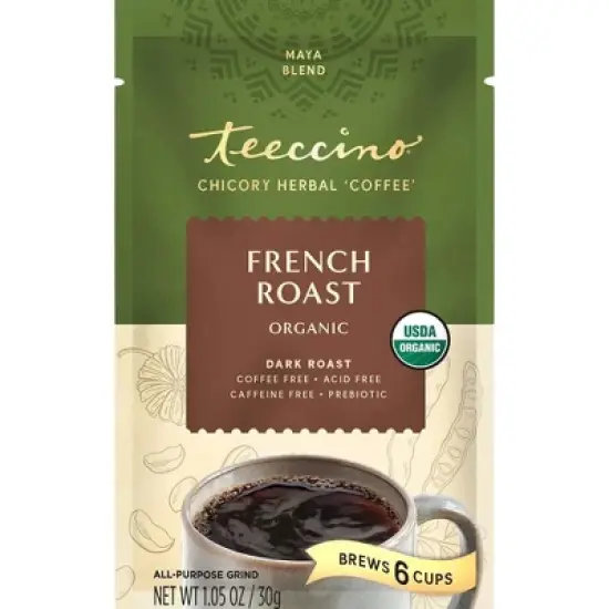 Teeccino French Roast Chicory Herbal Coffee, 11 Oz, That&rsquo;s Prebiotic, Caffeine-Free & Acid Free, Dark Roast image {10}