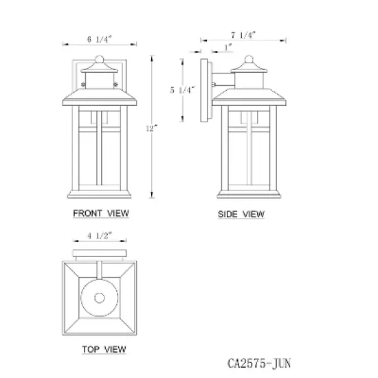 C Cattleya 2 Pack Outdoor Wall Lantern Sconce with Clear Seeded Glass image {5}