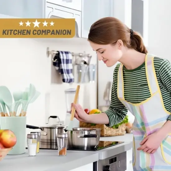 Itopfox 35-Piece Silicone Kitchen Utensil Set with Wooden Handles, Non-Stick Cooking Tools Including Spatula, Spoon, Turner, Tongs, Measuring Cups image {3}