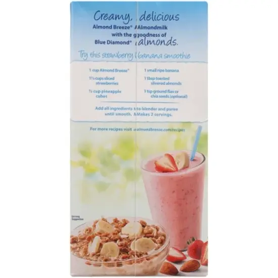 Almond Breeze Unsweetened Orginal Almond Milk - Case of 8/64 oz image {1}