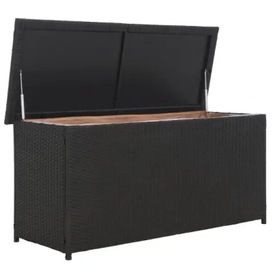 Cosima 53 Inch Wide Outdoor Storage Box - Black - Safavieh image {8}