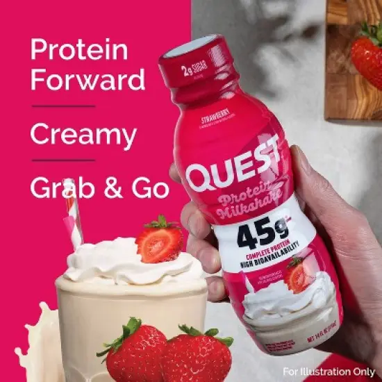 Quest Nutrition Ready to Drink High Protein Milkshake - Strawberry - 4ct/56 fl oz image {3}