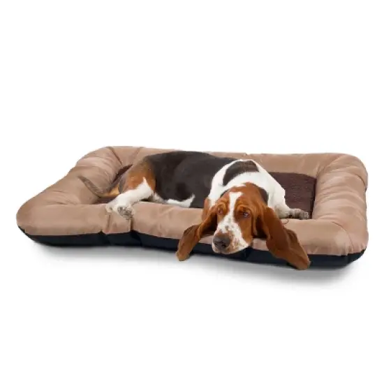 Trademark Global Petmaker Plush Cozy Pet Bed - Tan 43x29 image {2}