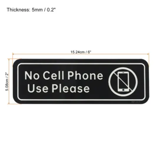 Unique Bargains Acrylic Self-Adhesive Decor Home Business No Cell Phone Use Please Sign image {1}