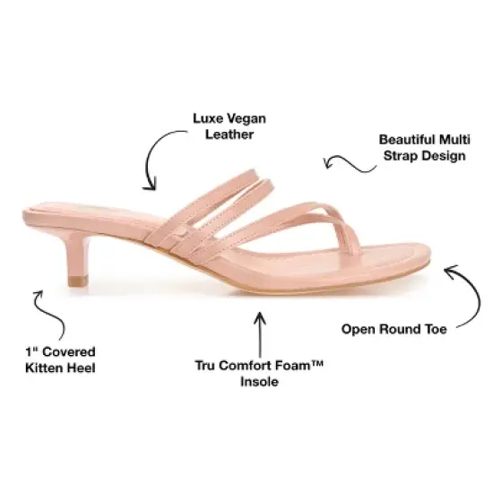 Journee Collection Womens Lettie Tru Comfort Foam Open Toe Kitten Heel Pumps Blush 8 image {7}