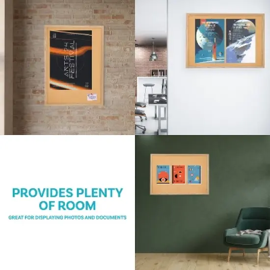 Sunnydaze Cork Bulletin Board with MDF Frame and Pushpins - 47.25" x 35.5" image {4}