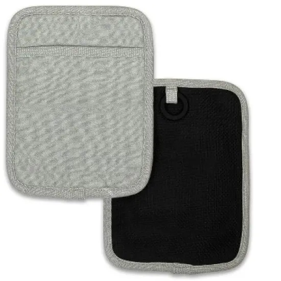 Home Mart Goods Grey Heat Resistant Thick Soft Quilted Lining Kitchen Oven Pot Holders With Neoprene and Cotton Non-slip - 2 Pack image {5}