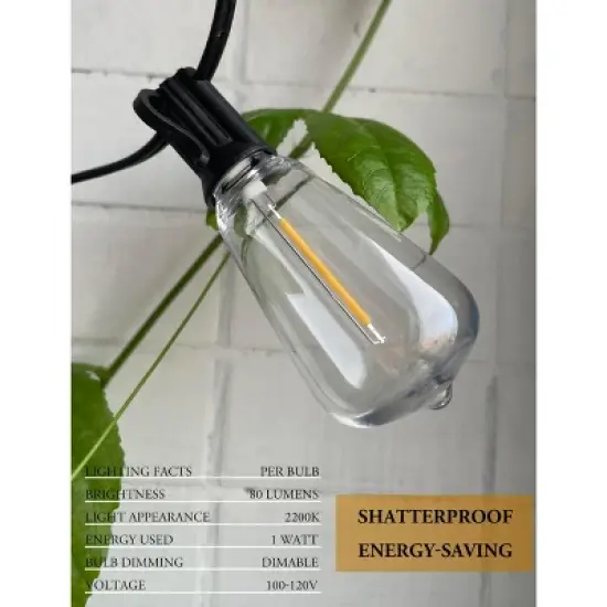 Itopfox Outdoor String Lights Waterproof 400FT Shatterproof Patio Lights with 212 Vintage Dimmable LED Edison Bulbs for Backyard Fence Garden image {1}