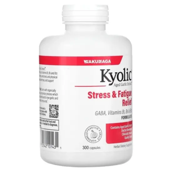 Kyolic Aged Garlic Extract, Stress & Fatigue Relief, Formula 101, 300 Capsules image {3}