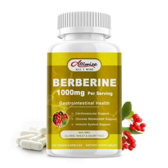 Alliwise Berberine HCL 1000mg Supplement with Ceylon Cinnamon, Support Gastrointestinal Health, 120 Capsules image {6}