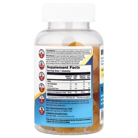 KAL Magnesium Gummies, Orange ,  60 Gummies image {1}
