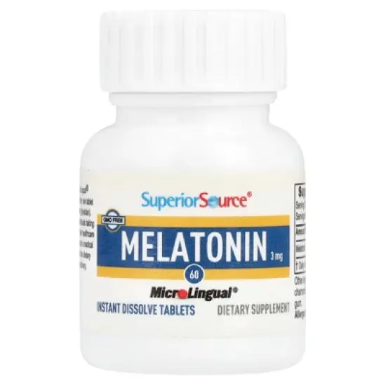 Superior Source Melatonin, 3 mg, 60 MicroLingual&reg; Instant Dissolve Tablets image {2}