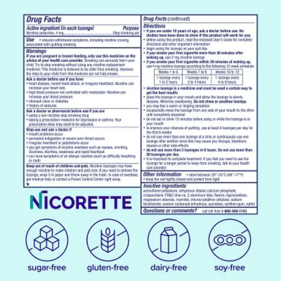 Nicorette 2mg Mini Lozenge Stop Smoking Aid - Mint image {12}