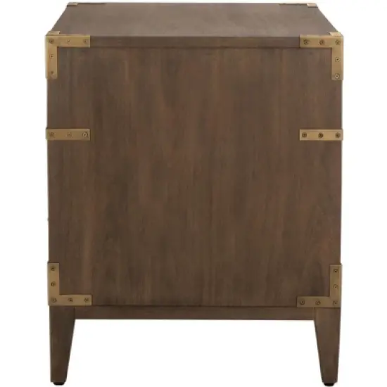 Nisha 1-Drawer Wood Nightstand - SFV7707 - Brown - Safavieh Couture image {3}