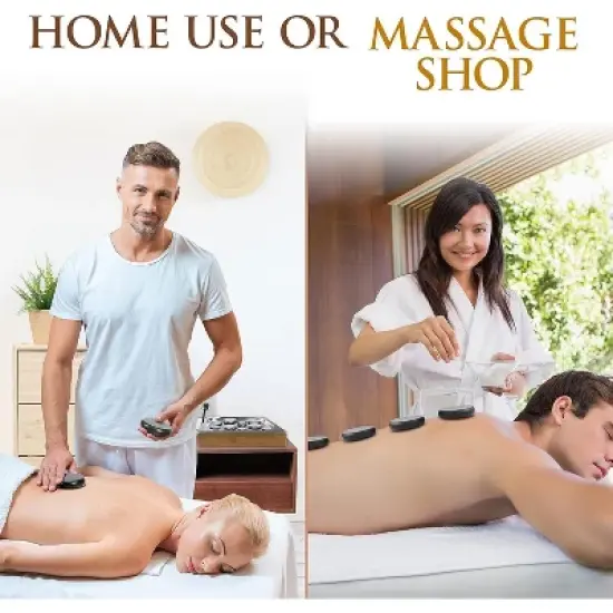 SereneLife Portable Hot Stone Massage System - Digital Temperature Control, 12 Basalt Stones image {6}