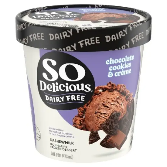 So Delicious Chocolate Cookies 'N' Cream Cashew Milk Non-Dairy Frozen Dessert - 1pt image {1}